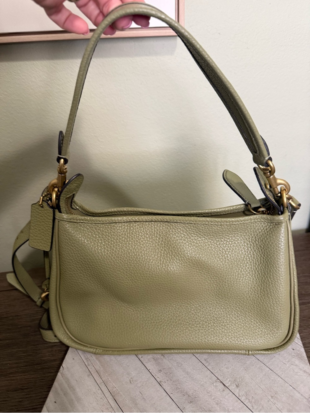 COACH Soft Pebble Leather Crossbody Bag - Olive